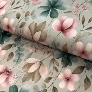 Úplet VISCOSE LYCRA HEAVY Classic flowers design C