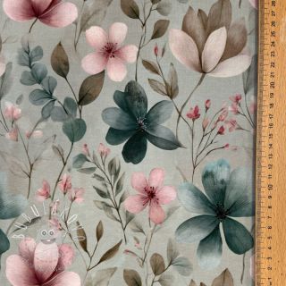 Úplet VISCOSE LYCRA HEAVY Classic flowers design C