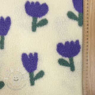 Kabátovina TEDDY JACQUARD Tulips off white