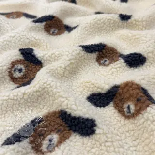 Kabátovina TEDDY JACQUARD Dogs brown