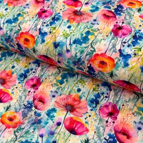 Viskóza s ľanom Bright and bold design C