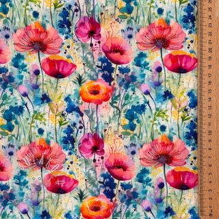 Viskóza s ľanom Bright and bold design C