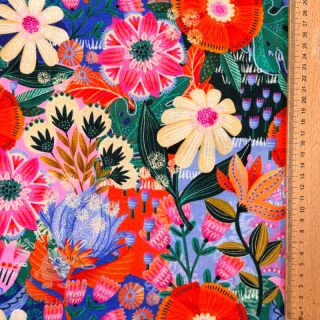 Viskóza s ľanom Bright and bold design A