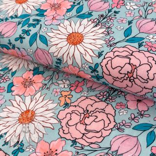 Viskóza s ľanom Bright and bold design D