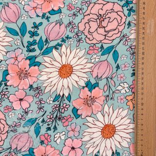 Viskóza s ľanom Bright and bold design D