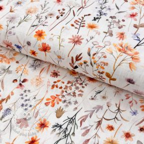 Viskóza s ľanom Flower sea design B