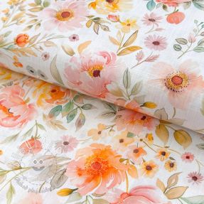 Viskóza s ľanom Floral design A