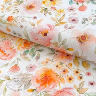 Viskóza s ľanom Floral design A