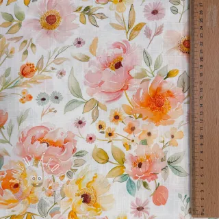 Viskóza s ľanom Floral design A