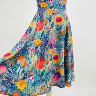 Úplet VISCOSE LYCRA HEAVY Tulips design E