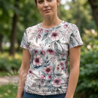 Úplet VISCOSE LYCRA HEAVY Classic flowers design D