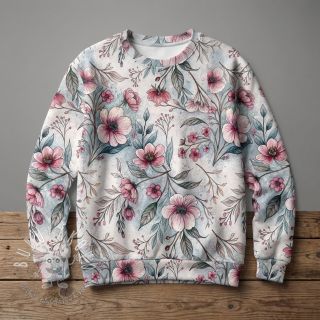 Úplet VISCOSE LYCRA HEAVY Classic flowers design D