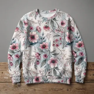 Úplet VISCOSE LYCRA HEAVY Classic flowers design D