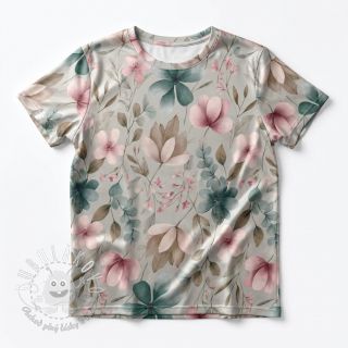 Úplet VISCOSE LYCRA HEAVY Classic flowers design C