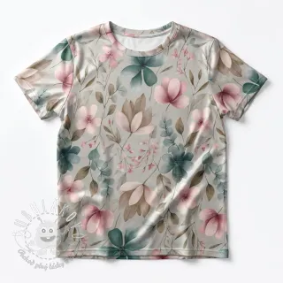 Úplet VISCOSE LYCRA HEAVY Classic flowers design C