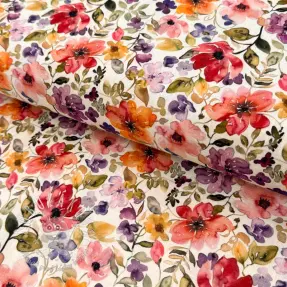 Viskóza s ľanom Floral design B
