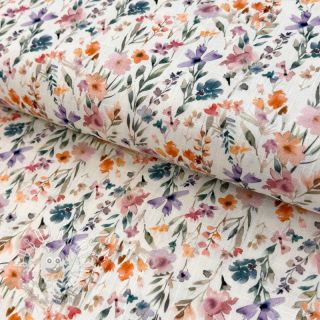 Viskóza s ľanom Shabby chic design D