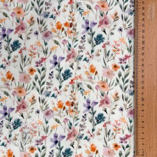 Viskóza s ľanom Shabby chic design D