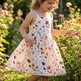 Viskóza s ľanom Flower sea design D