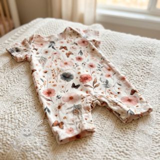 Viskóza s ľanom Flower sea design D