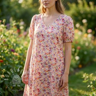 Viskóza s ľanom Floral design C