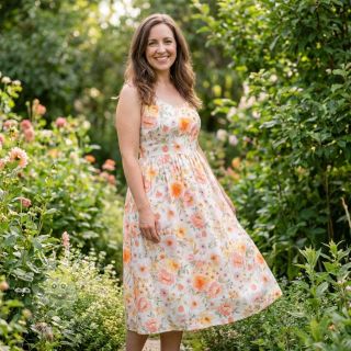 Viskóza s ľanom Floral design A