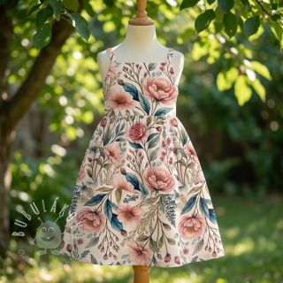 Viskóza s ľanom Floral design D