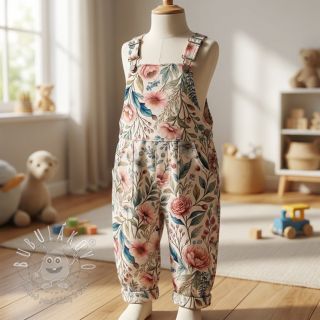 Viskóza s ľanom Floral design D