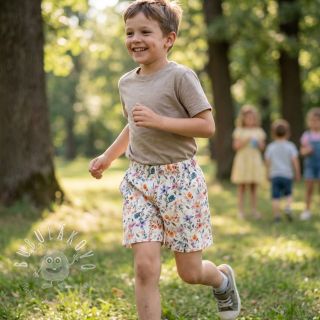 Viskóza s ľanom Shabby chic design D