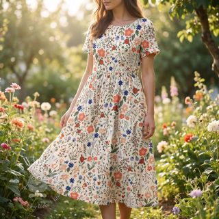 Viskóza s ľanom Botanic design B