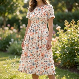 Viskóza s ľanom Sweet and small design B