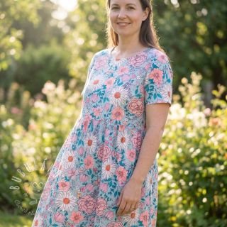 Viskóza s ľanom Bright and bold design D