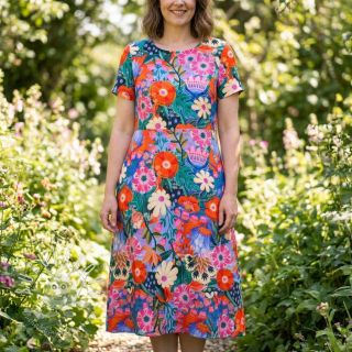 Viskóza s ľanom Bright and bold design A