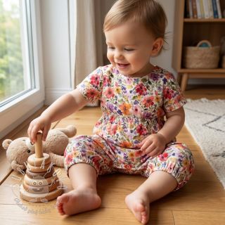 Viskóza s ľanom Floral design B