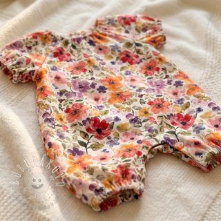 Viskóza s ľanom Floral design B