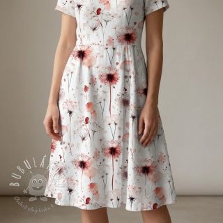 Viskóza s ľanom Flower sea design C