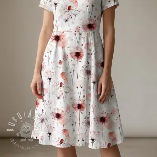 Viskóza s ľanom Flower sea design C