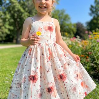 Viskóza s ľanom Flower sea design C