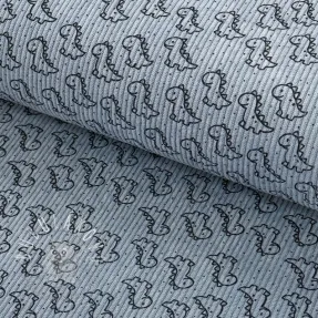 Menčester STRETCH Little dino old blue