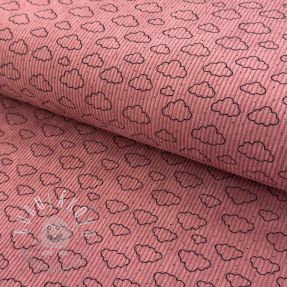 Menčester STRETCH Little clouds old pink