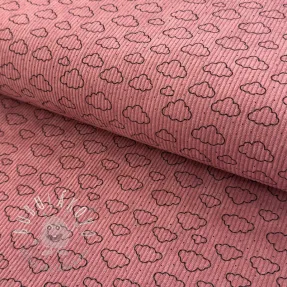 Menčester STRETCH Little clouds old pink