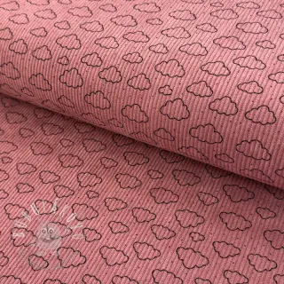 Menčester STRETCH Little clouds old pink
