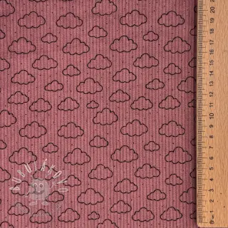 Menčester STRETCH Little clouds old pink