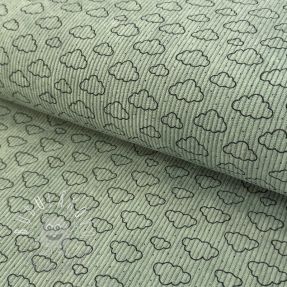 Menčester STRETCH Little clouds old green