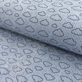 Menčester STRETCH Little clouds old blue