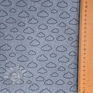 Menčester STRETCH Little clouds old blue