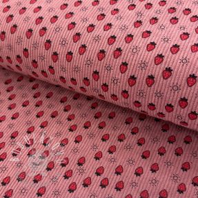 Menčester STRETCH Little strawberries old pink