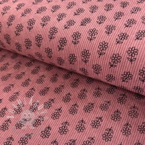 Menčester STRETCH Little flower old pink