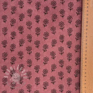 Menčester STRETCH Little flower old pink