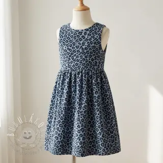 Menčester STRETCH Little Leopard old blue